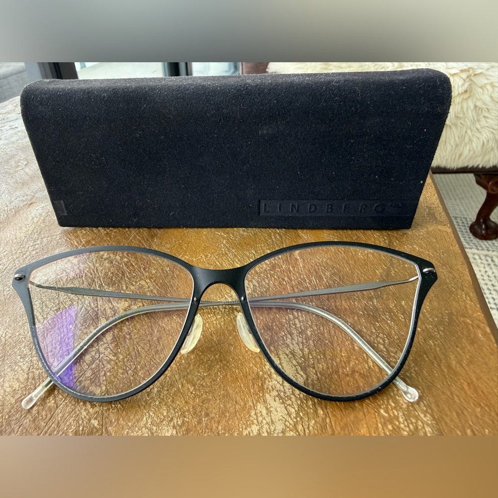 Authentic Lindbergh Titanium Black Cateye Rx Frames